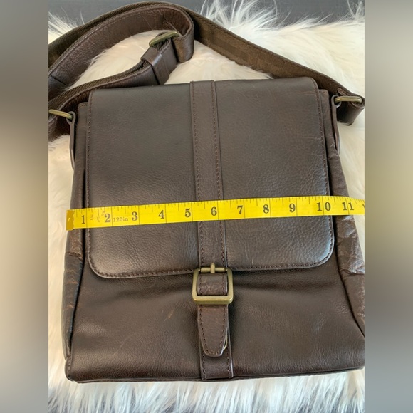 Men's Brown Leather Crossbody Bag - Picture 10 of 14